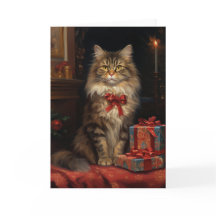 cartão de Natal de Maine Coon
