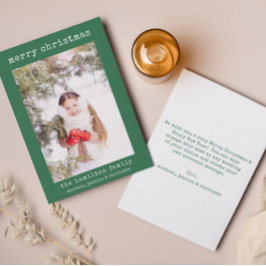 Agradecimento Cartão de Natal de Na moda de Foto da Família Mini