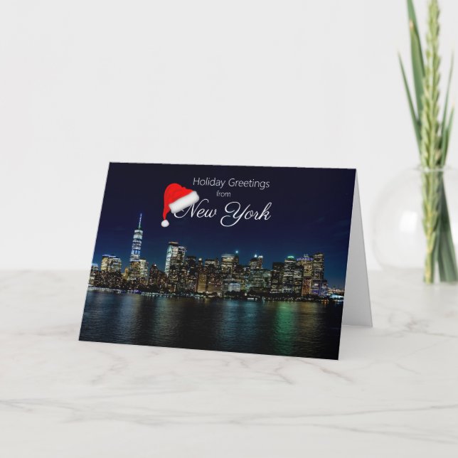 Agradecimento Cartão de Natal de Nova York Cumprimento de Feriad (Frente)