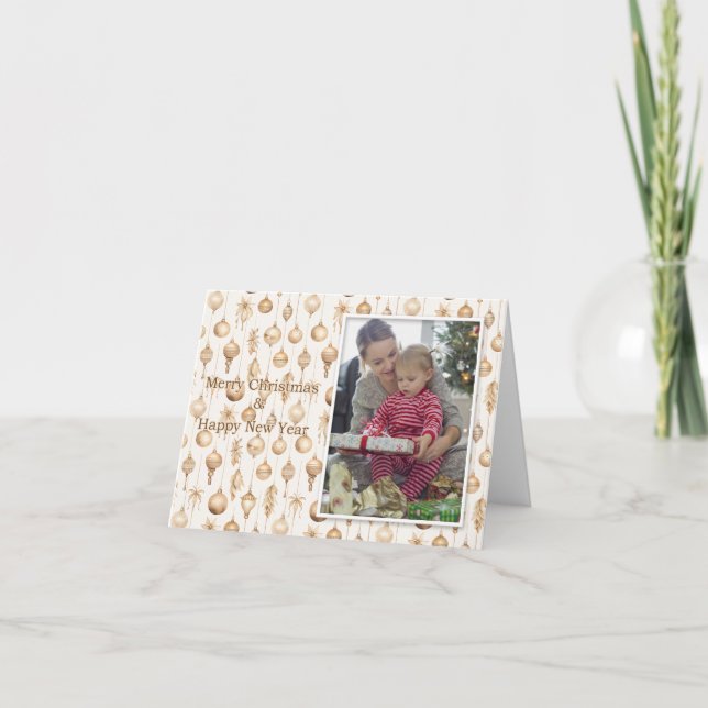 Agradecimento Cartão de Natal de Ornamento de Férias de solteiro (Frente)