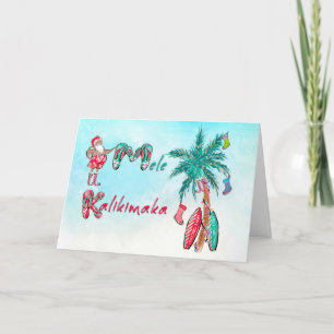 Agradecimento Cartão de Natal de Papais noeis Havaianos