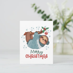 Agradecimento Cartão de Natal de Preguiça Preguiçoso