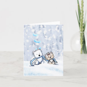 Agradecimento Cartão de Natal de Terriers de inverno KiniArt