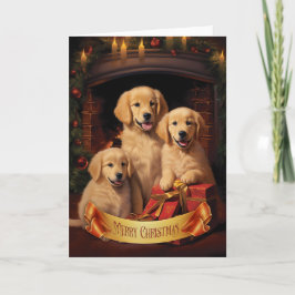 Agradecimento cartão de Natal do Golden Retriever