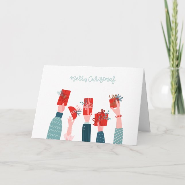 Agradecimento Cartão de natal dobrado (Frente)