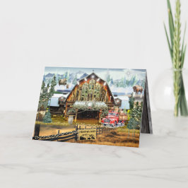 Agradecimento Cartão de Natal Evergreen Barn de 5"x7"