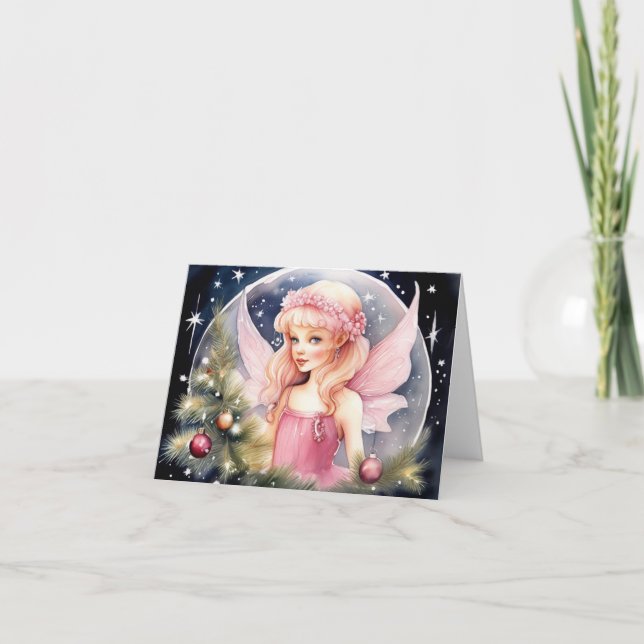 Agradecimento Cartão de Natal Fácil, Rosa (Frente)