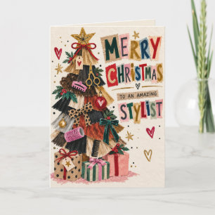 Agradecimento Cartão de Natal feito à mão por um Estilista Incrí