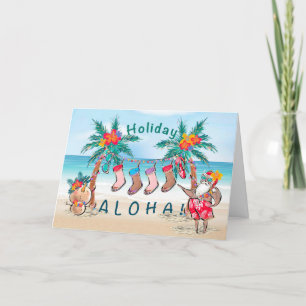 Agradecimento Cartão de Natal Holiday Aloha