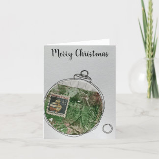 Agradecimento Cartão de Natal Merry - ornamento desenhado à mão 