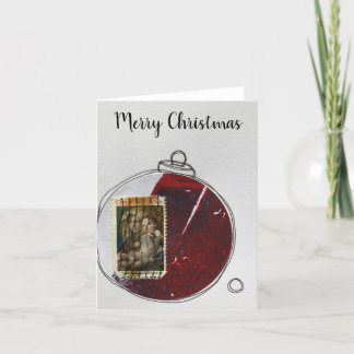 Agradecimento Cartão de Natal Merry - ornamento desenhado à mão 