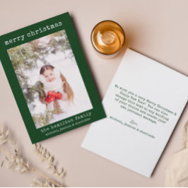 Agradecimento Cartão de Natal Minimalista de Foto da Família na 