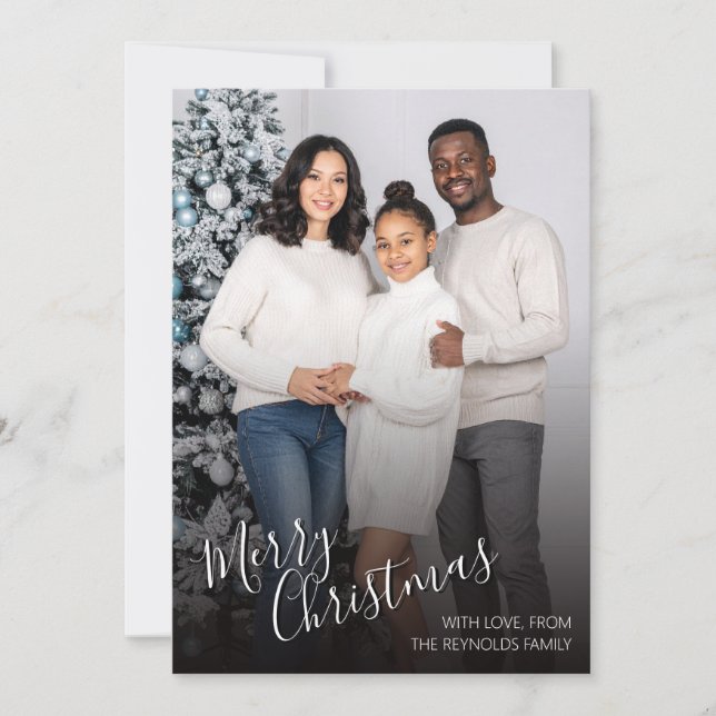 Agradecimento Cartão de Natal Moderno com Foto Plano (Frente)