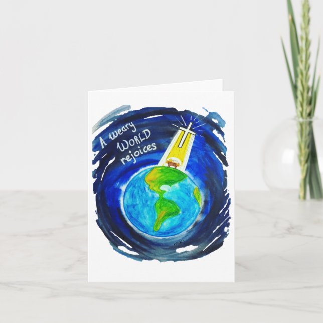 Agradecimento Cartão de Natal "O Santa Noite" (Frente)