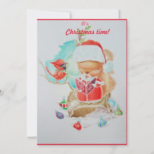 Agradecimento Cartão de Natal para meninas (Frente)