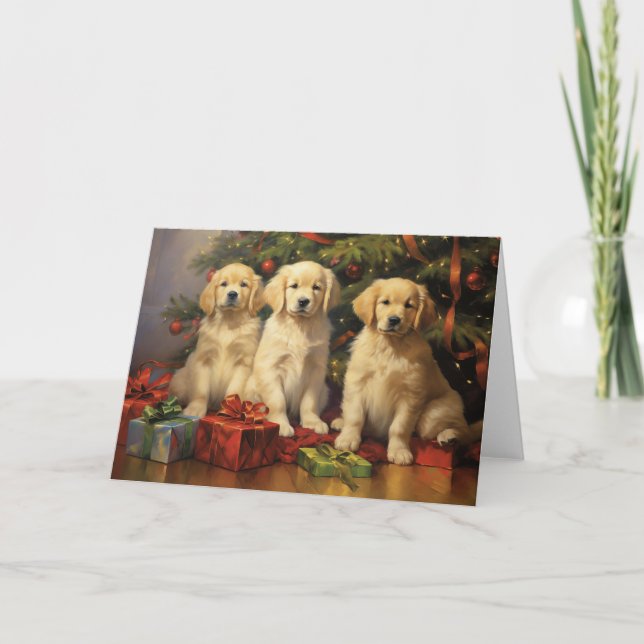 Agradecimento Cartão de Natal para ouro Retriever (Frente)