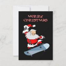 Cartão de Natal para Papais noeis de Skate