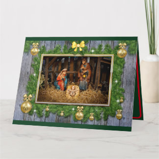 Agradecimento Cartão de Natal Personalizado da Cena de Natividad