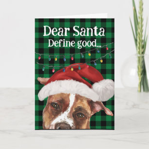 Agradecimento Cartão de Natal personalizado do seu Pitbull
