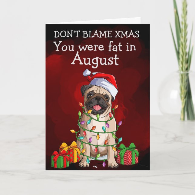 Agradecimento Cartão de Natal Personalizado do seu Pug (Frente)