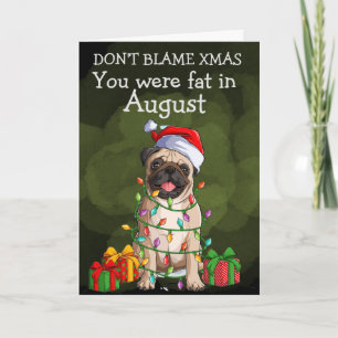 Agradecimento Cartão de Natal Personalizado do seu Pug