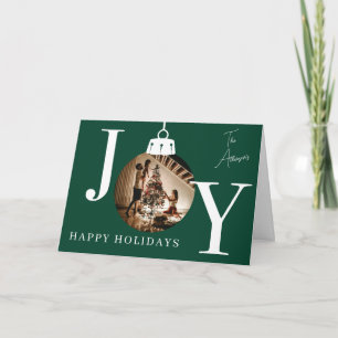 Agradecimento Cartão de Natal Personalizado JOY Foto Família