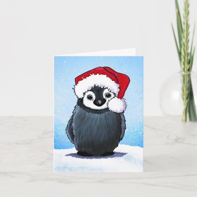 Agradecimento Cartão de Natal Pinguim (Frente)