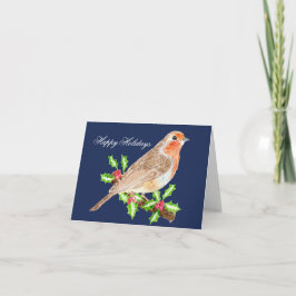 Agradecimento Cartão de Natal Robin Feliz Férias