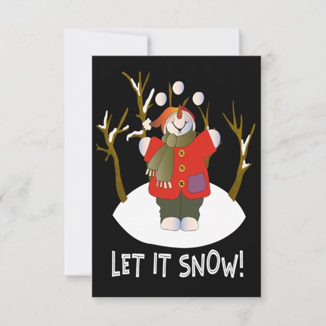 Agradecimento Cartão de Natal Snowman (Frente)