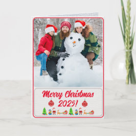 Agradecimento Cartão de Natal Tradicional Dobrado com Foto Total