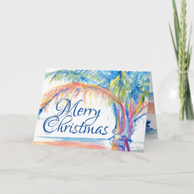 Agradecimento Cartão de Natal Tropical (Frente)