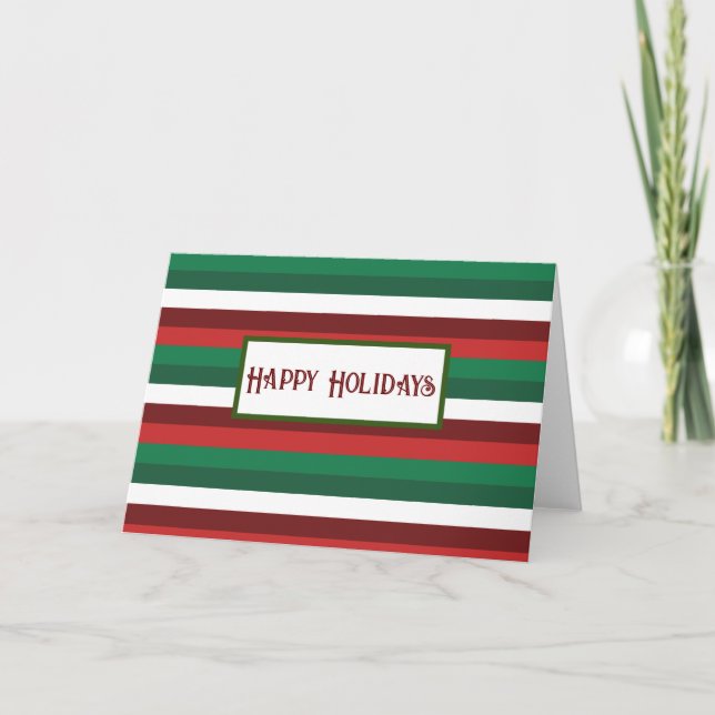 Agradecimento Cartão de Natal Vermelho e Verde (Frente)