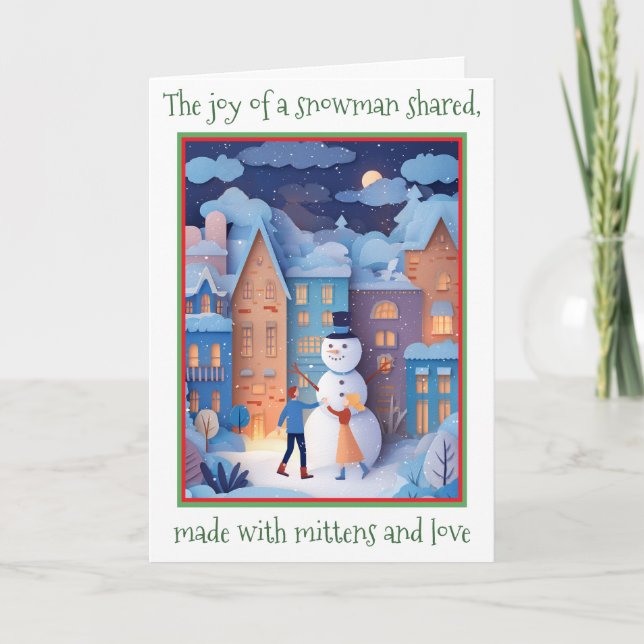 Agradecimento Cartão de Natal Whimsso com design de papel cortad (Frente)