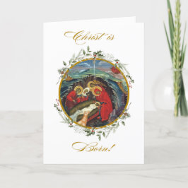 Agradecimento Cartão de Natividade Holly Wreath