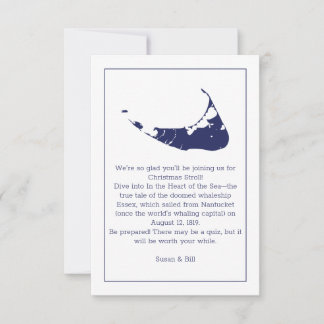 Agradecimento cartão de navegação da ilha de Nantucket