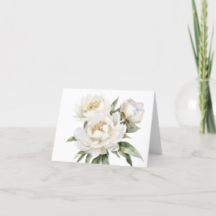 Agradecimento Cartão de Noite de Peony Branco