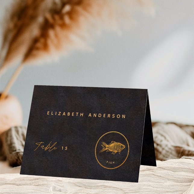 Agradecimento Cartão de Nome de Convidado para Escolha de Peixe  (Criador carregado)