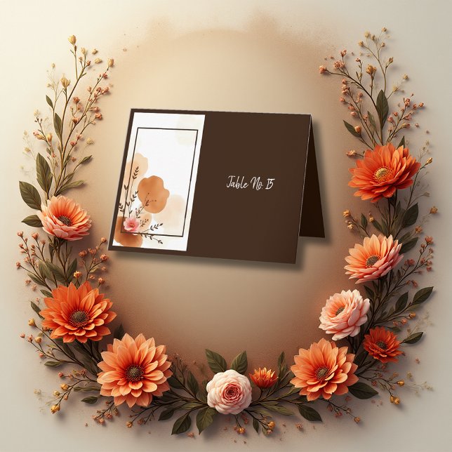 Agradecimento Cartão de número de mesa com Acentos Florais Boho  (Criador carregado)
