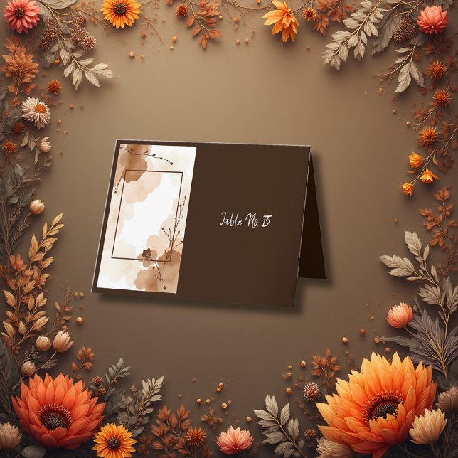 Agradecimento Cartão de número de mesa com Acentos Florais Boho  (Criador carregado)