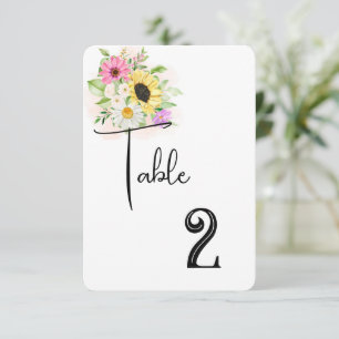 Agradecimento Cartão de Número de Mesa de Casamento