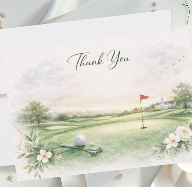 AGRADECIMENTO CARTÃO DE OBRIGADO DE CASAMENTO DE GOLF (Criador carregado)