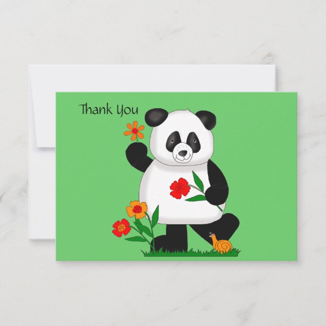 Agradecimento Cartão de Obrigado Panda (Frente)
