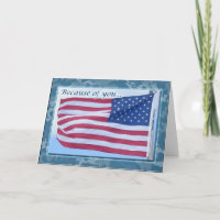 Cartão de Obrigado Soldado da Bandeira Americana