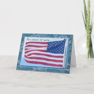 Agradecimento Cartão de Obrigado Soldado da Bandeira Americana