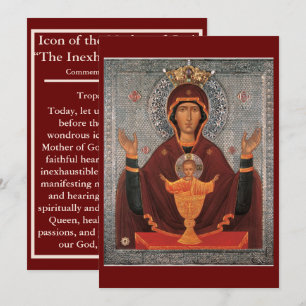 Agradecimento cartão de oração da Mãe de Chalice Inesgotável a D