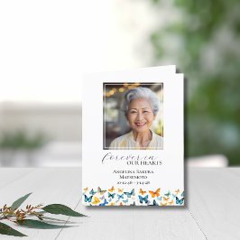 Agradecimento Cartão de Oração Memorial Butterfly - Orçamento