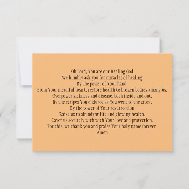 Agradecimento Cartão de Oração para a Saúde e a Saúde (Frente)