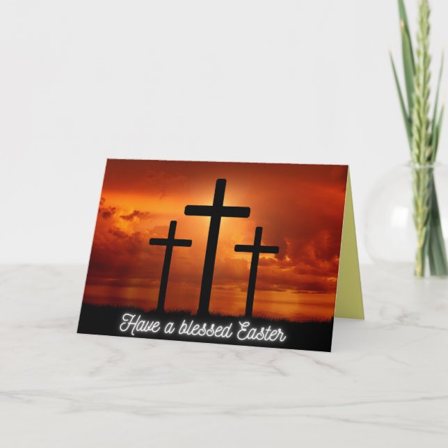 Agradecimento Cartão de Páscoa Abençoado Religioso (Frente)