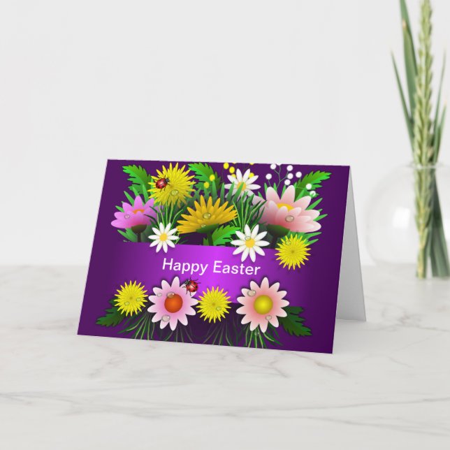 Agradecimento Cartão de páscoa das flores (Frente)