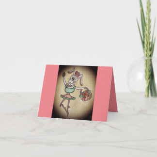 Agradecimento Cartão de Páscoa Engraçado Ballerina Bunny